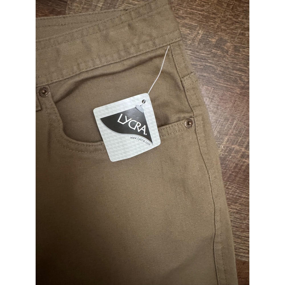 NWT Bill Blass Jeans Dark Khaki Stretch Straight Leg Pants Size 8 - Picture 3 of 8
